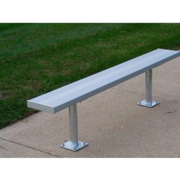 Gt Grandstands By Ultraplay 2' Aluminum Team Bench without Back and Galvanized Steel Frame, Surface Mount BE-PE00200